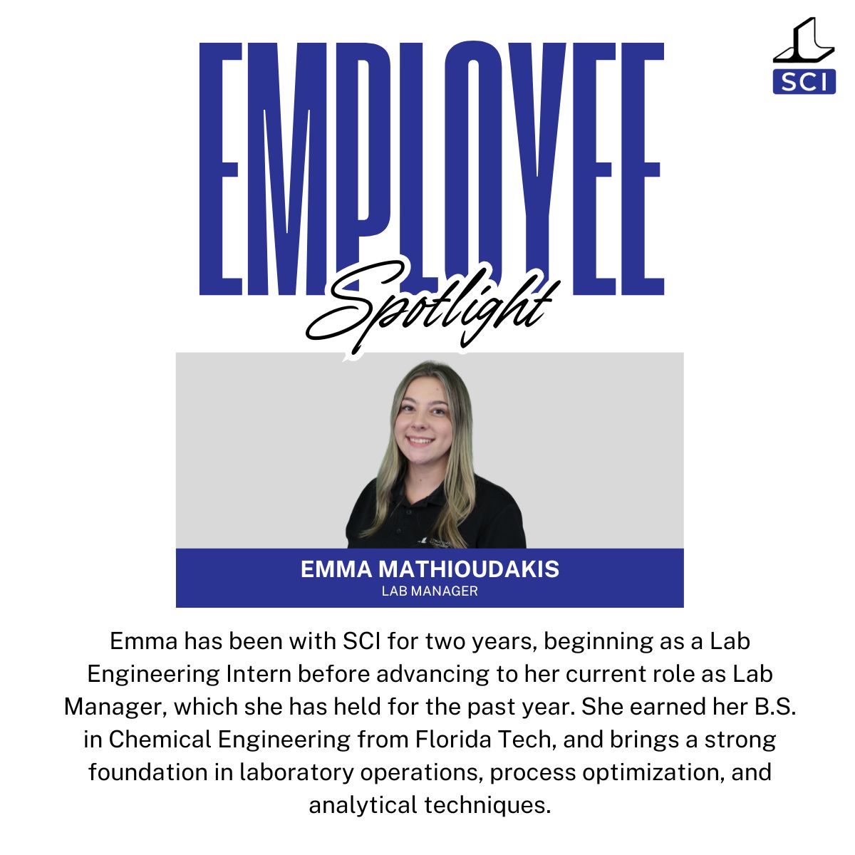 Employee Highlight of the Week- Emmanouela Mathioudakis
